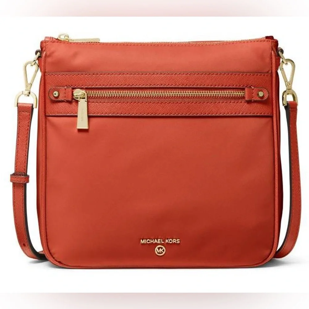 Jet Set Large Nylon Gabardine Messenger Bag Deep‎ Orange Crossbody 32H9GT9C3C